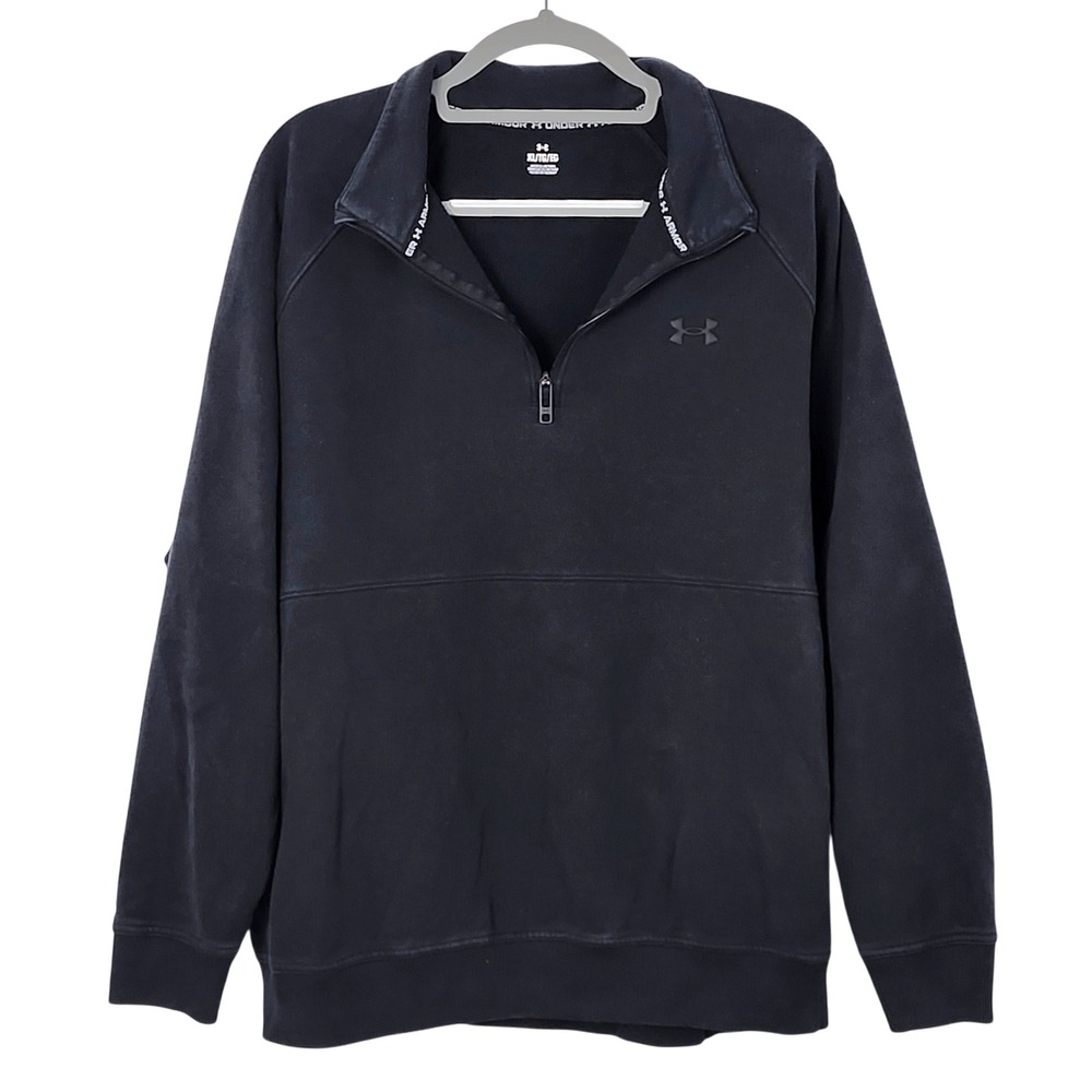 Under Armour Quarter Zip Pullover Sweatshirt Mens XL Faded Black Athleisure